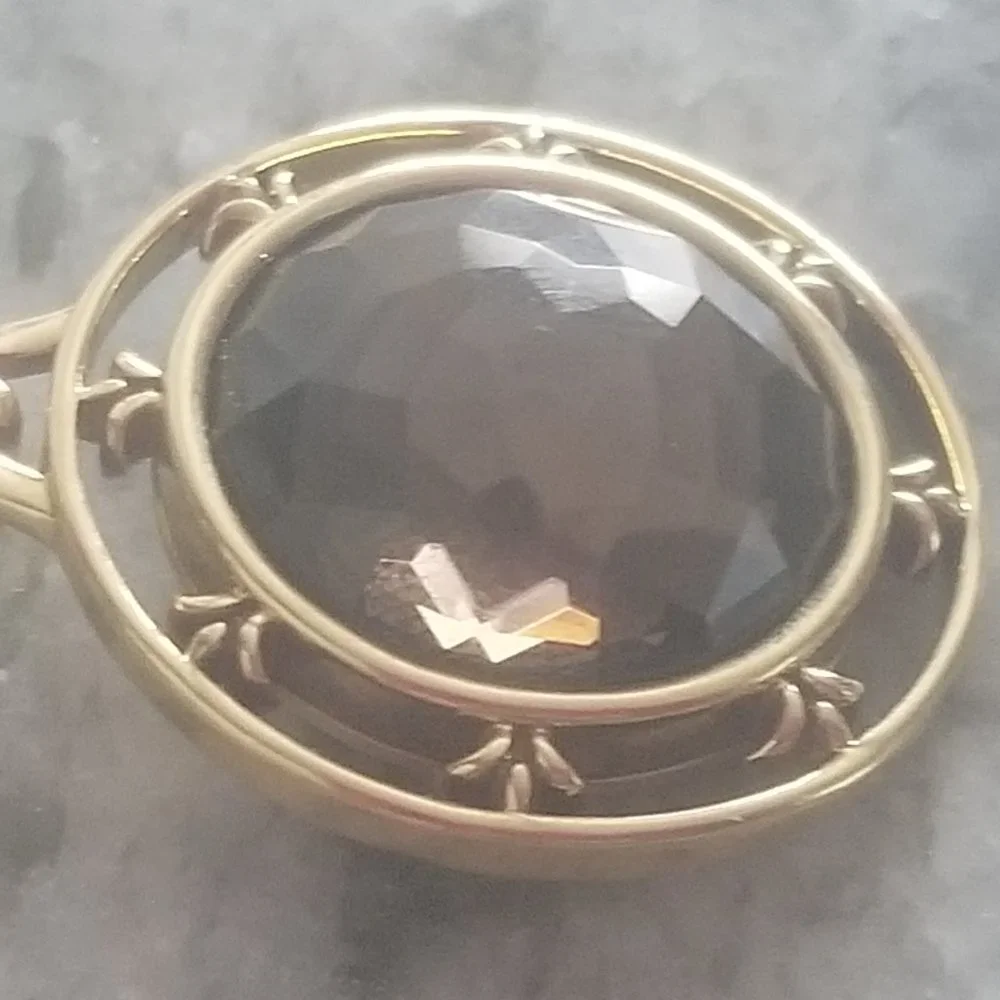 RARE LE LUXURY MONICA RICH KOSANN FLEUR DE LIS QUARTZ 18K CHARM PENDANT ENHANCER